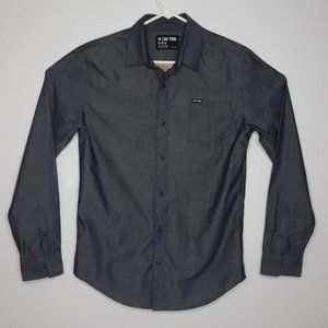 ZOO YORK  Long Sleeve Button Up Shirt Gray Blue